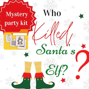 Who Killed Santa's Elf? // Real Life & Remote Christmas Murder Mystery //Printable Holiday Games  // Kids Christmas Games //Party //Office