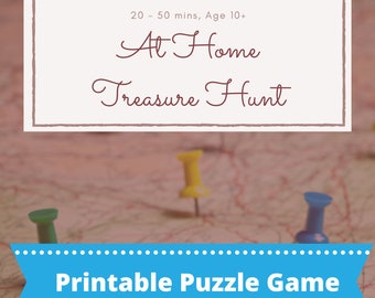 Printable Treasure Hunt // Kids Games // Instant Printable At Home Treasure Hunt// Rainy Day Activity// Printable Game //