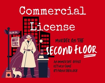 Commerical Use License// Office Return Game // Team Work Office Treasure Hunt Mystery Game // Murder on the Second Floor // Event Planners