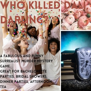 Absolutely Fabulous Surrealist Fashion Art Murder Mystery Game | Bridal Shower Game/Salvador Dali/Patsy Stone/Camp Murder Mystery/Flamboyant