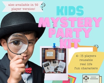 Kids Mystery Party Activity | Classic Castle Murder Mystery | Printable birthday party pack  | Clean activity for kids aged 10 - 25!