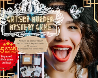 Murder on the Orient Express Halloween | Murder Mystery  1920s Murder Mystery 8-20 players | Printable Mystery Game | Retro party activity