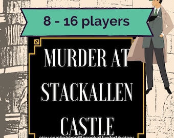 Juego de misterio y asesinato en el castillo – Imprimible para fiestas, de 8 a 16 jugadores