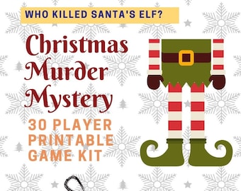 XL 30 PLAYER Who Killed Santa's Elf? // Christmas Murder Mystery //Printable Holiday Games // Office Party Game //  Kids Christmas party