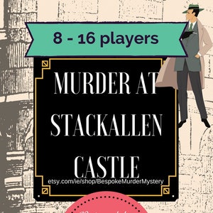 Murder Mystery Castle Game  8 - 16 player// Summer murder mystery party game //Classic Detective Game // Bachelorette/Bachelor Party Game