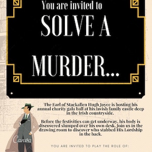 Stackallen Castle Murder Mystery Dinner Party Game | Printable, 8 Players image 2