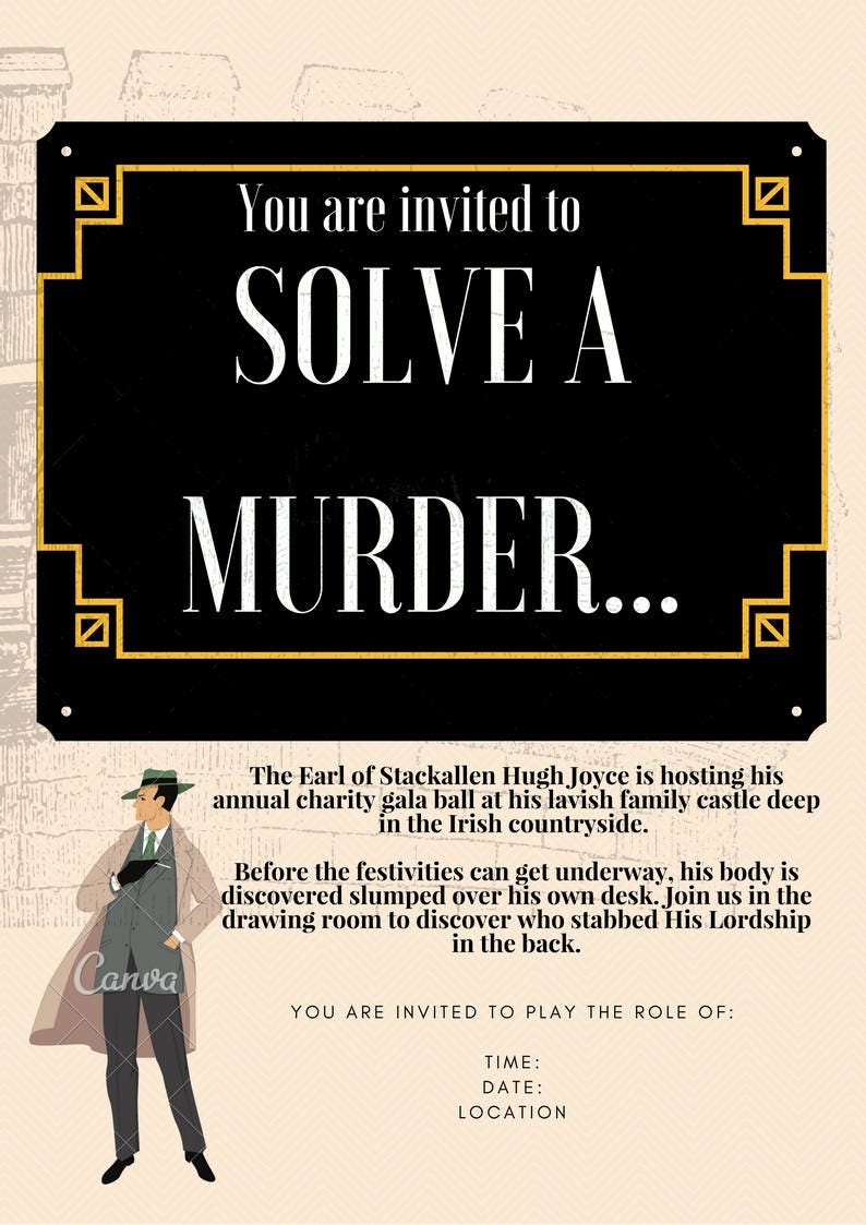 Stackallen Castle Murder Mystery Dinner Party Game | Printable, 8 Players image 2