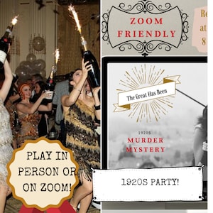1920s Murder Mystery 8-20 players | Gatsby on the Orient Express  | Printable Halloween Game | Dinner Party Workplace Bachelorette Game