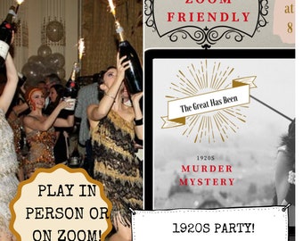 1920s Murder Mystery 8-20 players | Gatsby on the Orient Express  | Printable Halloween Game | Dinner Party Workplace Bachelorette Game