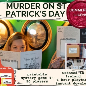 Commercial License 4- 50 Player St Patrick's Day Castle Murder Mystery | 50 player mystery game| Family Friendly | School Workplace