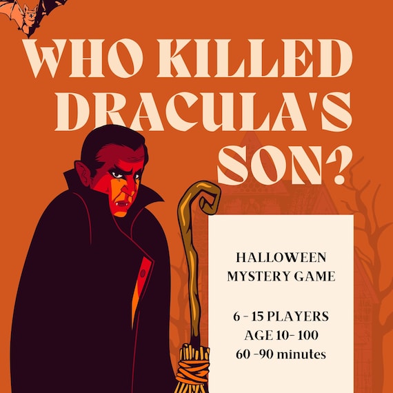 Who Killed Dracula's Son? | Halloween Mystery Editable Game | Horror Murder Mystery | Printable Party Game  | Halloween Game Zoom