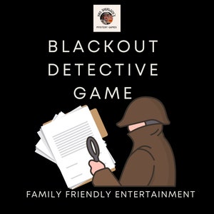 Blackout Murder Mystery Game | Blackout entertainment |Blackout box | Screen Freee Game Classic Castle Murder Mystery | Printable  game  |