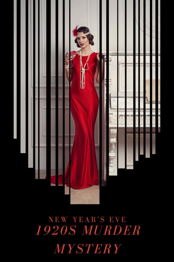murder mystery red dress 1920s Murder Mystery 8-20 Players | Gatsby on the Orient Express | Printable Holiday Game | Dinner Party Workplace Halloween Game