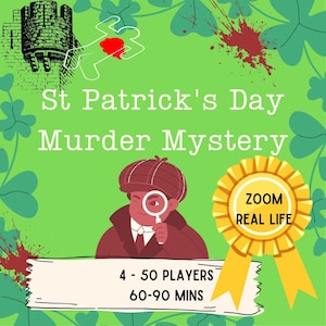 4- 50 Player St Patrick&#39;s Day Castle Murder Mystery | 50 player mystery game| Family Friendly | School Workplace Online XL ZOOM FRIENDLY