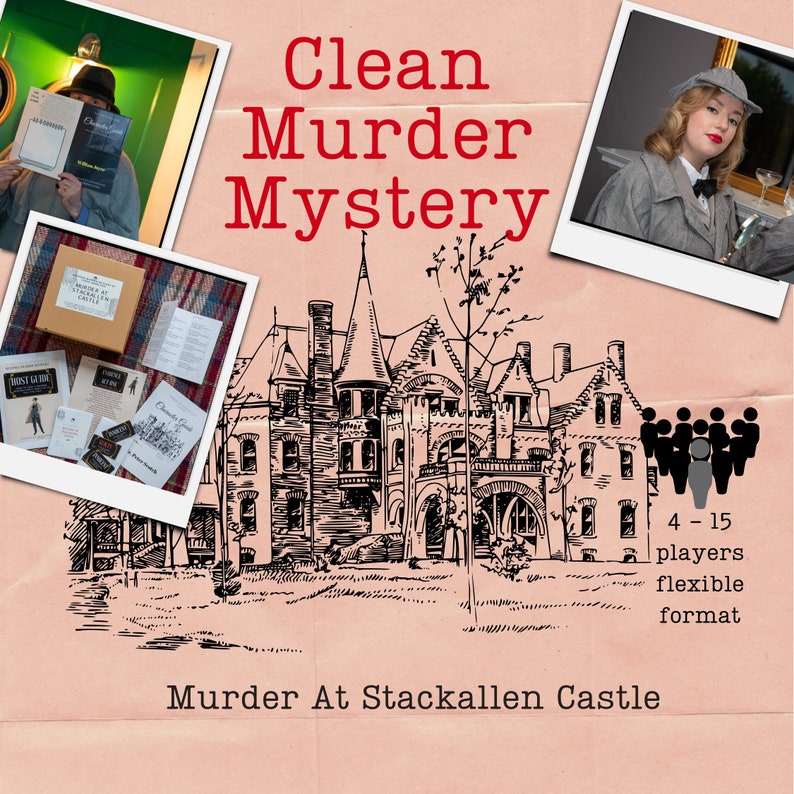Back to School and College Bonding Game Classic Castle Murder Mystery Printable game Clean activity for kids aged 10 25 image 1