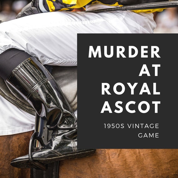 1950s Murder Mystery //  The Crown // Ascot Printable murder mystery kit // Royal Family Queen Elizabeth II Game Vintage Game //Xmas