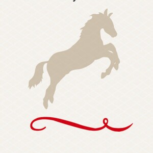 May include: A vintage racecard design with the title "Murder at Royal Ascot" in red script. A tan horse silhouette is leaping. The text "RACECARD June 16th, 1958" is at the bottom. Two hats are at the top.