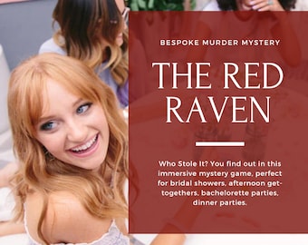Retro Mystery Game / Bridal Shower Entertainment / 4-12 players / 1960s/Dinner Party/Zoom + Real Life/ Pink Panther/ Chalet /The Red Raven -