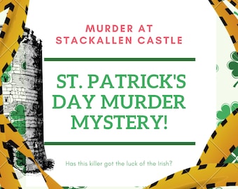 8-16 Player Irish Murder Mystery //  St Patrick's Day Party Game // St Paddys Day //St Pattys Day  Printable mystery game // Irish Party