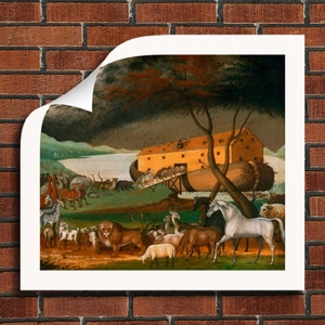 Edward Hicks &quot;Noah Ark&quot; Framed Canvas Giclee Print (Rolled Canvas - Unframed) - Free Shipping