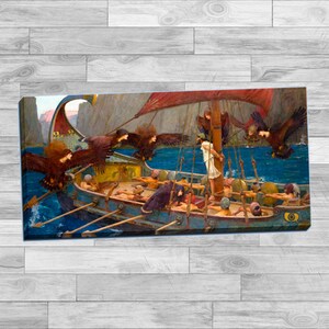 John William Waterhouse &quot;Ulysses and the Sirens&quot; Gallery Wrapped Canvas Giclee Print (Stretched-Border) - Free Shipping