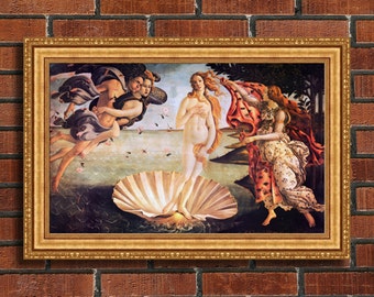 Sandro Botticelli "The Birth of Venus" Framed Canvas Giclee Print (MD535-01 Gold Finish) - Free Shipping