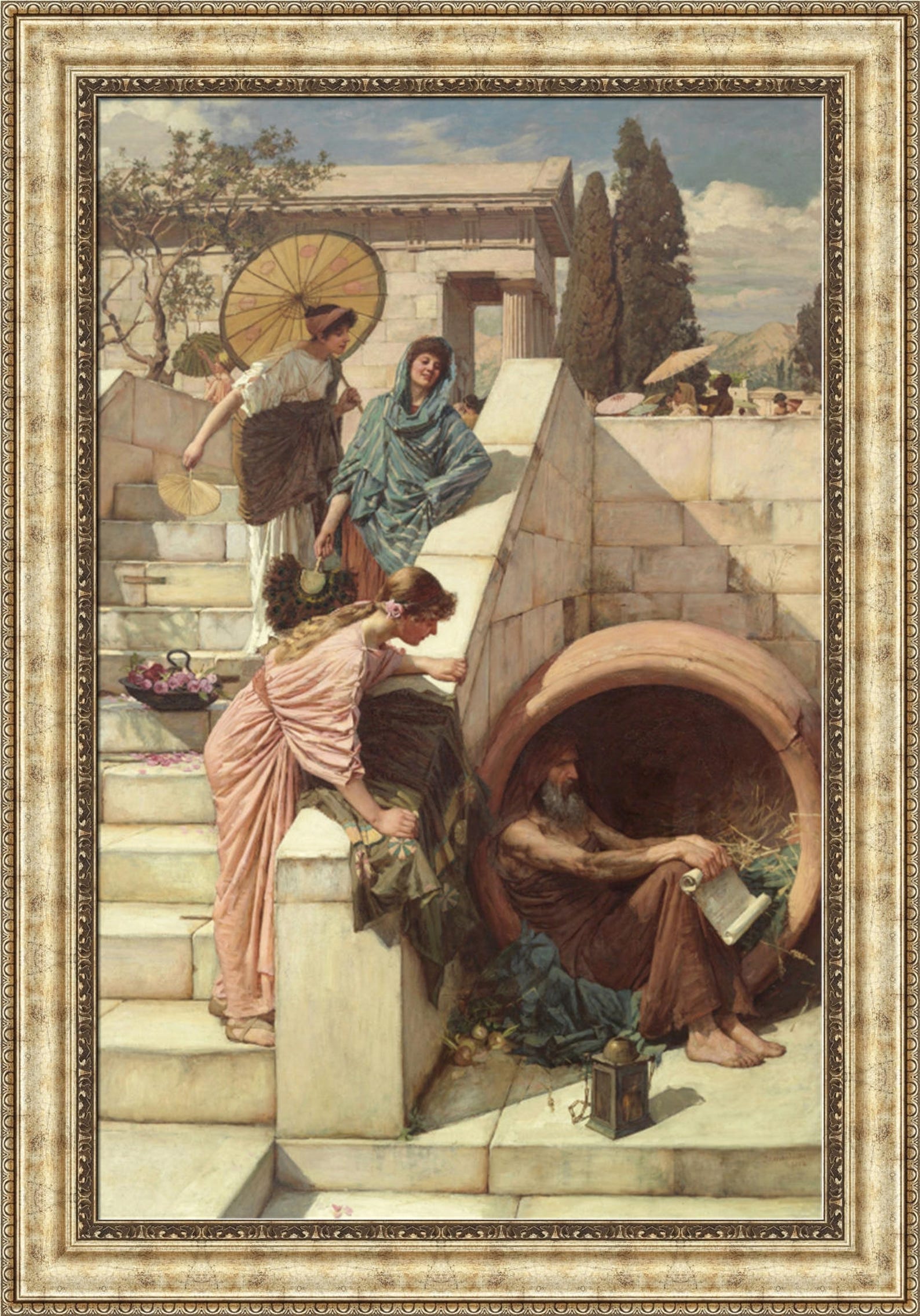 John William Waterhouse Diogenes Framed Canvas Etsy