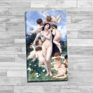 William-Adolphe Bouguereau "Return of Spring" Gallery Wrapped Canvas Giclee Print (Stretched-Border) - Free Shipping
