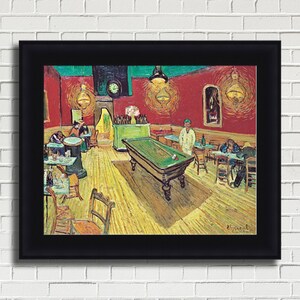 Vincent van Gogh &quot;The Night Café&quot; Framed Canvas Giclee Print (MD370-70 Black Finish) - Free Shipping