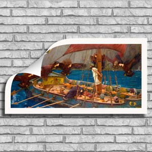 John William Waterhouse &quot;Ulysses and the Sirens&quot; Framed Canvas Giclee Print (Rolled Canvas - Unframed) - Free Shipping