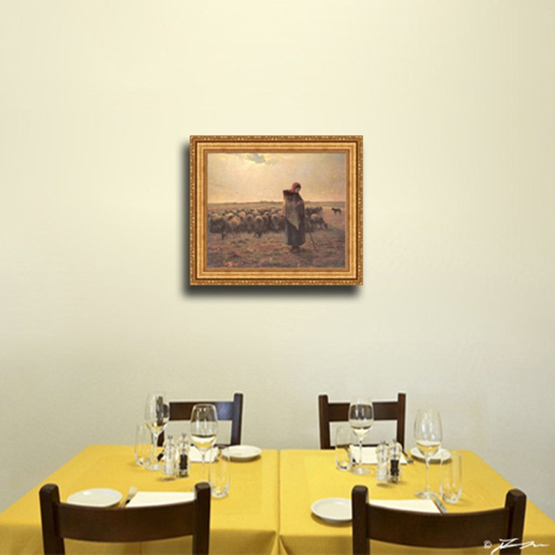 Jeanfrancois Millet shepherdess With Her Flock Etsy