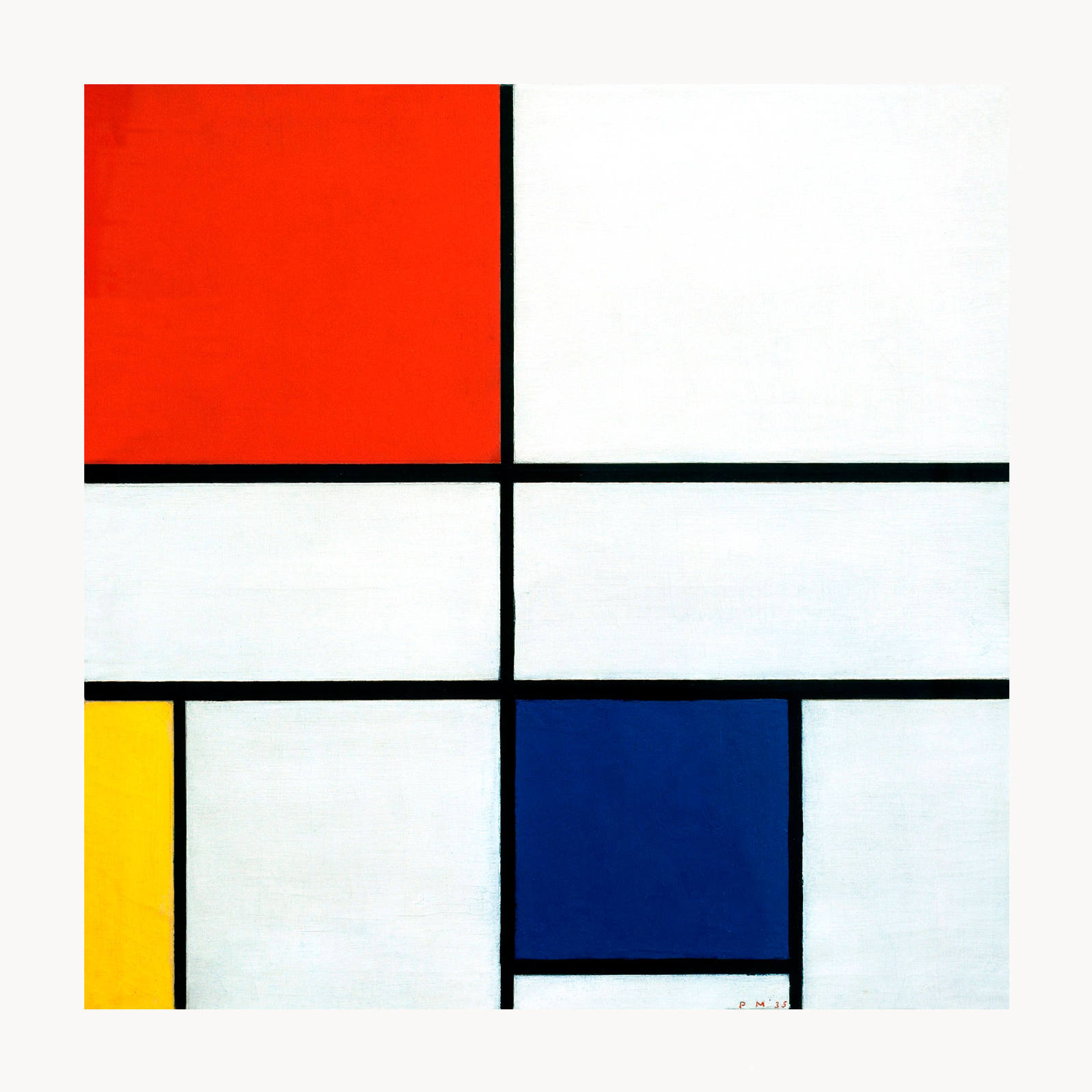 Piet Mondrian composition C no.iii Red Yellow and - Etsy