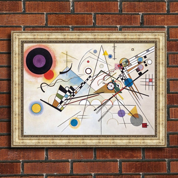 WASSILY KANDINSKY COMPOSITION VIII OIL PAINT ON FRAMED CANVAS HOME DECOR ART