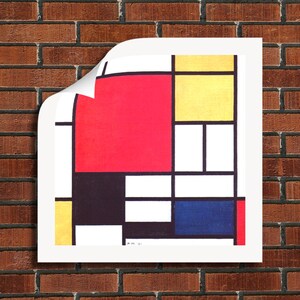 Piet Mondrian &quot;Composition in Red Yellow Blue and Black&quot; Framed Canvas Giclee Print (Rolled Canvas - Unframed) - Free Shipping