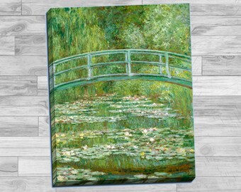 Claude Monet "The Water Lily Pond" Gallery Wrapped Canvas Giclee Print (Stretched-Border) - Free Shipping