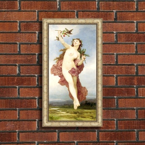 William-Adolphe Bouguereau &quot;Day&quot; Framed Canvas Giclee Print (MD393-05 Silver Finish) - Free Shipping