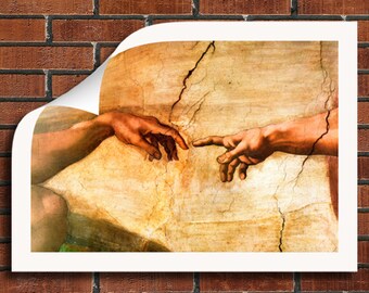 Michelangelo "Creation of Adam (Detailed)" Framed Canvas Giclee Print (Rolled Canvas - Unframed) - Free Shipping