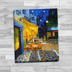 Vincent van Gogh &quot;Cafe Terrace at Night&quot; Gallery Wrapped Canvas Giclee Print (Stretched-Border) - Free Shipping