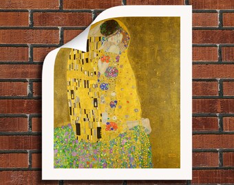 Gustav Klimt "The Kiss" Framed Canvas Giclee Print (Rolled Canvas - Unframed) - Free Shipping