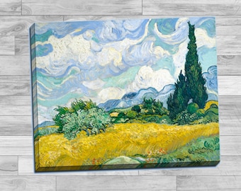 Van Gogh Wheat Field with Cypresses: Giclee Canvas Art Print