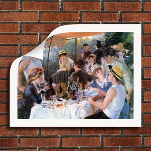 Pierre Auguste Renoir &quot;The Luncheon of the Boating Party&quot; Framed Canvas Giclee Print (Rolled Canvas - Unframed) - Free Shipping