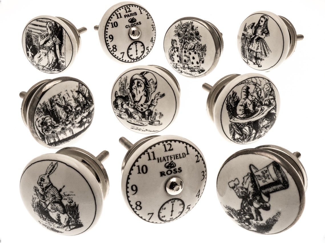 Door Knobs in Ceramic Exclusive 'alice in Wonderland' Etsy UK
