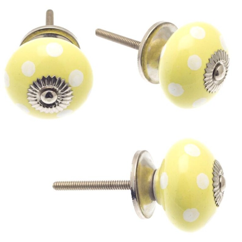 Hand Painted Ceramic Knobs - Shabby Chic Colorful Drawer Pulls, Set of 10 image 6