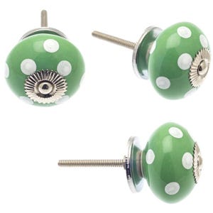 Hand Painted Ceramic Knobs - Shabby Chic Colorful Drawer Pulls, Set of 10 image 11