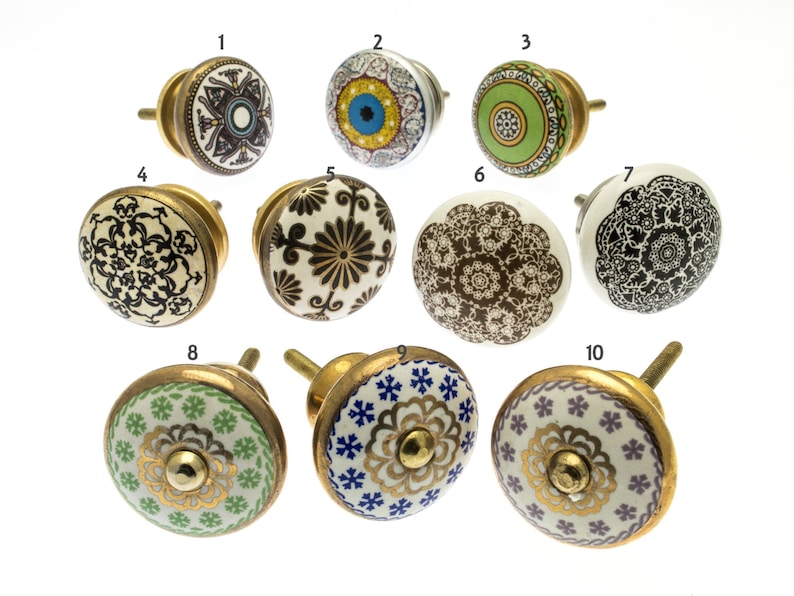 Door Knobs in Ceramic Moroccan Style Hand Finished for Etsy