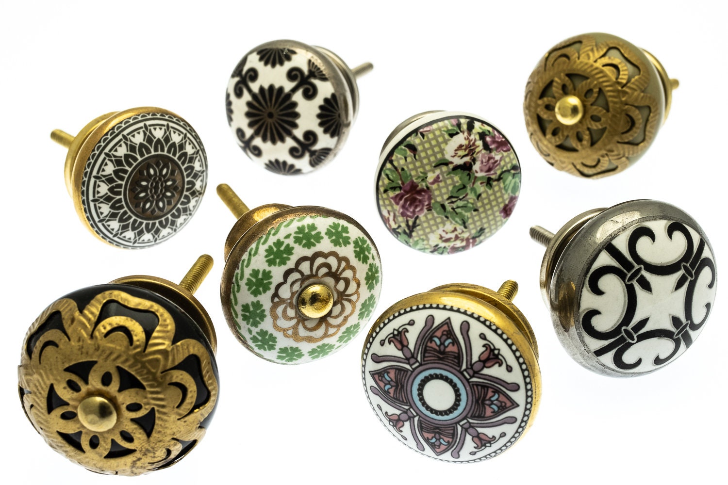 Ceramic Door Knobs Pulls in Vintage Style Moroccan Etsy