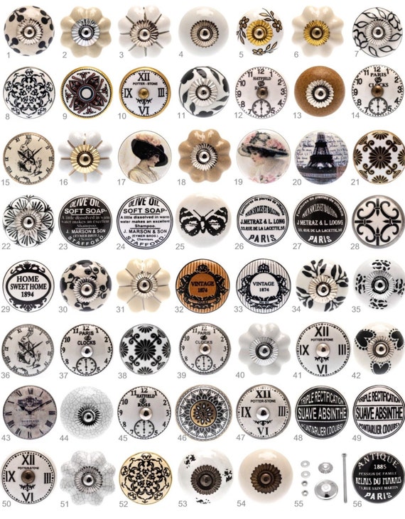 Lot of 10 Black /& Golden Ceramic Knobs Kitchen Cabinet Drawer Knobs Cabinet Knobs Cupboard Knobs Drawer Pulls Ceramic Door Knobs