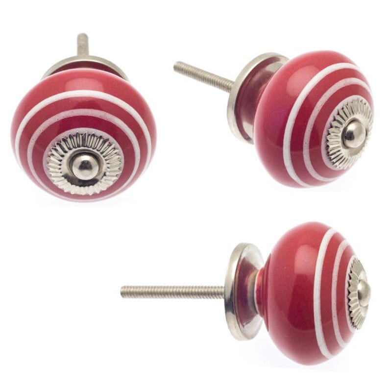 Hand Painted Ceramic Knobs - Shabby Chic Colorful Drawer Pulls, Set of 10 image 4
