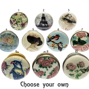 Vintage Floral Ceramic Cupboard Knobs: Shabby Chic Furniture Pulls