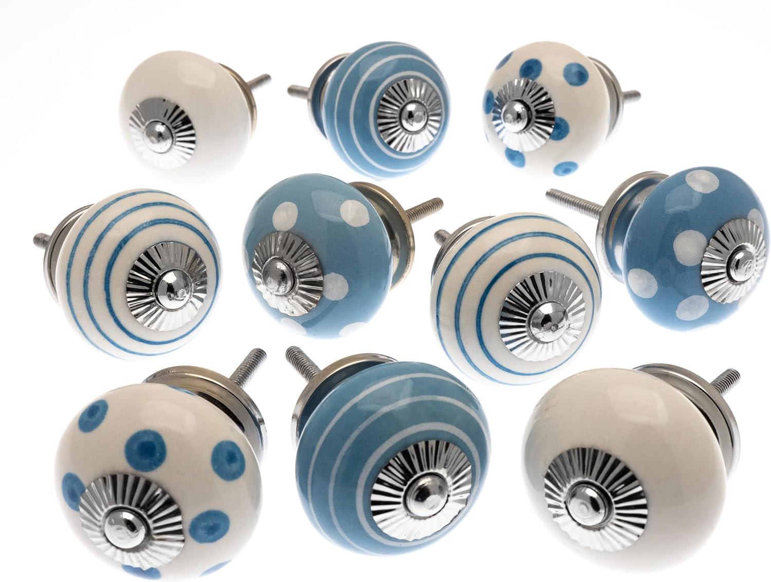 Evionlin 2 Pomos De Cerámica Con Forma De Luna Azul Para Cajones, Tiradores De Armario De Dibujos Animados, Lindos Accesorios Para Decoración De Dormitorio Para Habitación De Niños, Pomos De Aparador